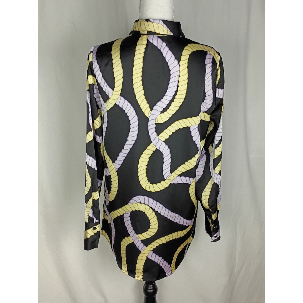 Rachel Zoe - Black‎ Multicolor Long  sleeve  button up shirt Size S - Picture 3 of 5